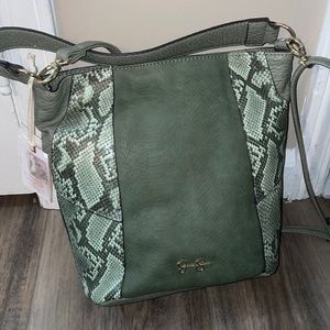 Brand new with tags! Jessica Simpson snake skin green purse
